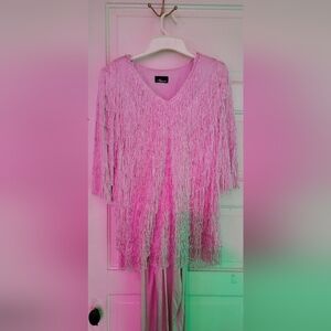 Nightworks Light Pink Flapper Dress/Shirt With Pants, Vintage!